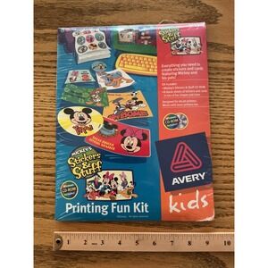 Vintage 1997 Avery Kids Disney Mickey's Stickers & Stuff Printing Fun Kit Sealed